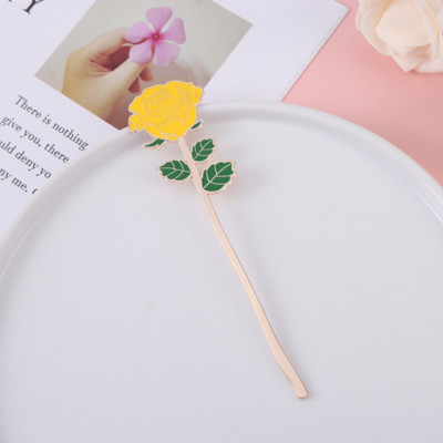 1 бр Kawai Rose Flower Bookmark Student Exquisite Study Office Преносими канцеларски материали за четене Направи си сам Консумативи за декорация от метална сплав