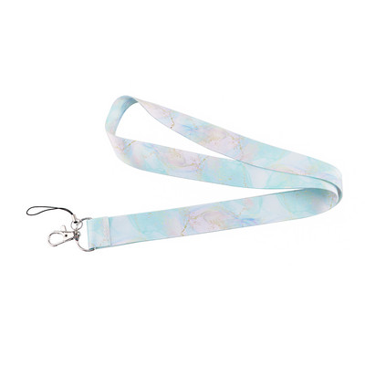 Връзка с мраморен печат за ключодържател Капак за лична карта Паспорт Студентски мобилен телефон USB държач за значка Ключодържател Презрамки за врата Аксесоари