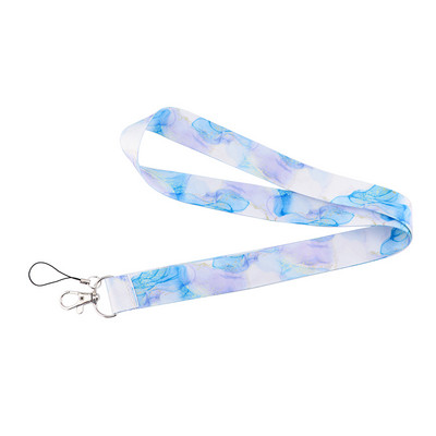 Връзка с мраморен печат за ключодържател Капак за лична карта Паспорт Студентски мобилен телефон USB държач за значка Ключодържател Презрамки за врата Аксесоари