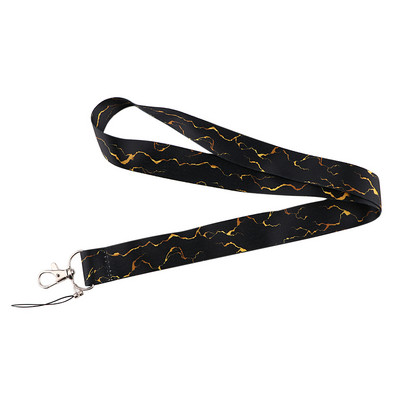 Връзка с мраморен печат за ключодържател Капак за лична карта Паспорт Студентски мобилен телефон USB държач за значка Ключодържател Презрамки за врата Аксесоари