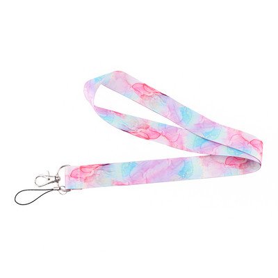 Връзка с мраморен печат за ключодържател Капак за лична карта Паспорт Студентски мобилен телефон USB държач за значка Ключодържател Презрамки за врата Аксесоари