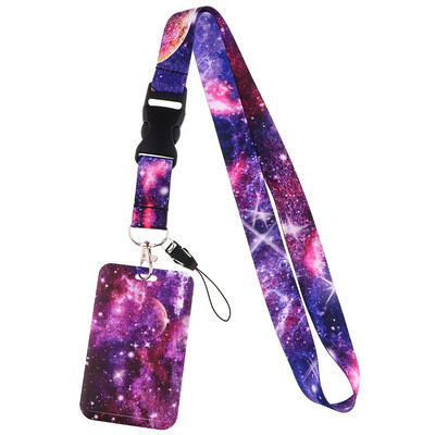 CB1028 Връзки за звездно небе за каишка за ремъци за ключове Връзка за ключове Притежател на карта ID Фитнес ключодържател Притежател на значка Направи си сам Висящо въже Арт ключодържател