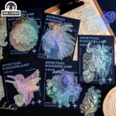 „Mr.paper 8“ stiliai, 10 vnt. / maišelis Vintage lazerinis gyvūnų lipdukas Menas Estetinis plunksnos rankų sąskaitos dekoravimo raštinės reikmenų lipdukas