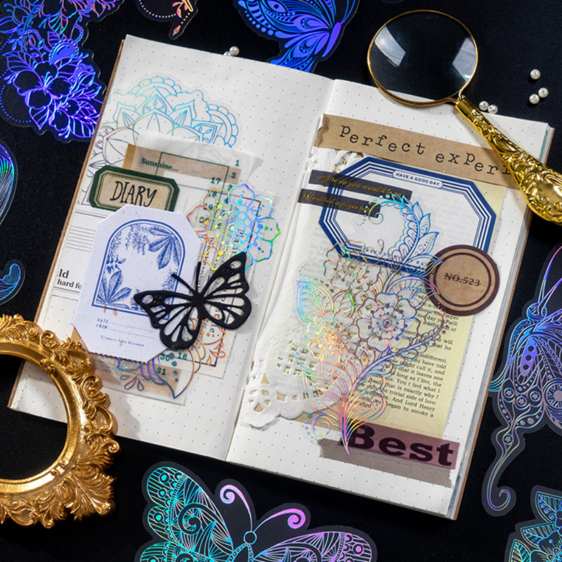 „Mr.paper 8“ stiliai, 10 vnt. / maišelis Vintage lazerinis gyvūnų lipdukas Menas Estetinis plunksnos rankų sąskaitos dekoravimo raštinės reikmenų lipdukas