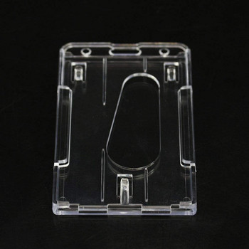 XRHYY Пакет от 10 държача за идентификационен номер за тежък режим на работа Твърд пластмасов хоризонтален и вертикален прозрачен държач със слотове за палец 2-3 държач за лична карта