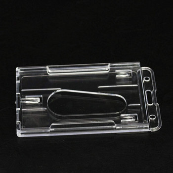 XRHYY Пакет от 10 държача за идентификационен номер за тежък режим на работа Твърд пластмасов хоризонтален и вертикален прозрачен държач със слотове за палец 2-3 държач за лична карта