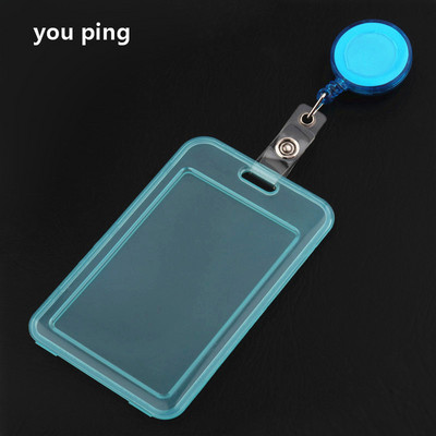 Нова прозрачна корица за карти Жени Мъже Студентска автобусна карта Прибиращ се държач за значка Бизнес кредитни карти Банкова лична карта