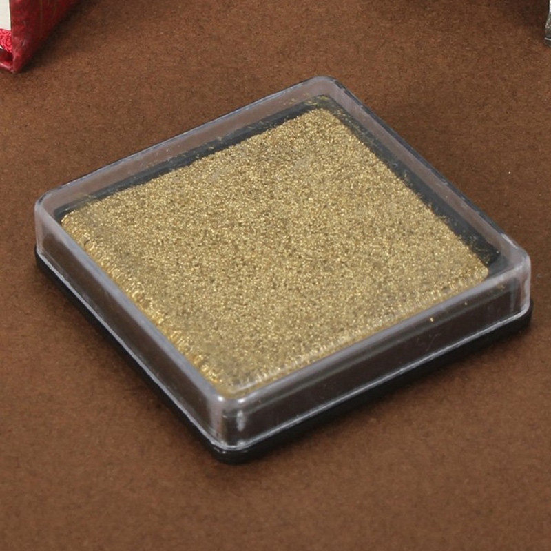 2X rašalo pagalvėlės antspaudų padėklas, skirtas vestuvinių laiškų dokumentui Auksinis