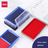 Deli 9864 9865 Square Stamp Ink Pad 85x135mm Spamp Pad Ink Pad Red Black Blue Colors Finance Kanceliarinės prekės Rašalo padėklas