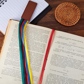 Кожени отметки Лента Маркери Изкуствена кожа Отметка Страница Ъгъл Маркер за книга за четене с цветни панделки Подаръци