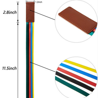 Кожени отметки Лента Маркери Изкуствена кожа Отметка Страница Ъгъл Маркер за книга за четене с цветни панделки Подаръци