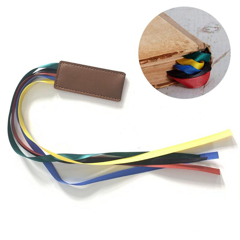 Кожени отметки Лента Маркери Изкуствена кожа Отметка Страница Ъгъл Маркер за книга за четене с цветни панделки Подаръци