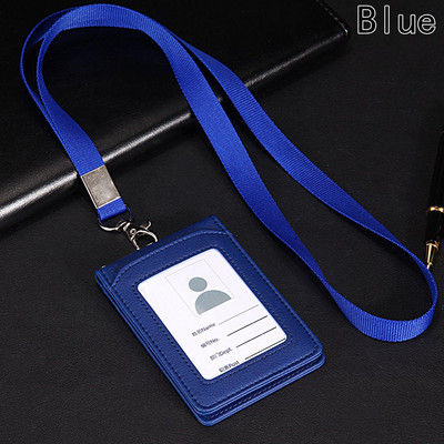 Пакет за лична карта Висококачествен PU държач за карта Идентификационна карта на персонала Каишка за врата със значка за ремък за каишка за шия Притежатели за идентификация на автобус