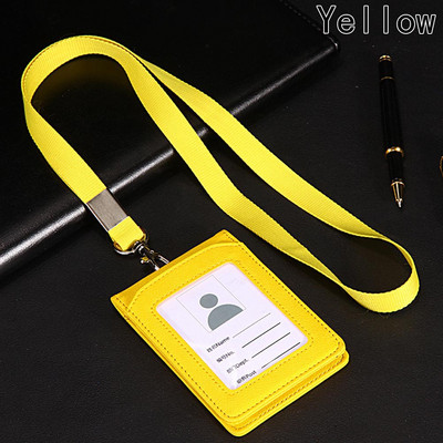 Пакет за лична карта Висококачествен PU държач за карта Идентификационна карта на персонала Каишка за врата със значка за ремък за каишка за шия Притежатели за идентификация на автобус