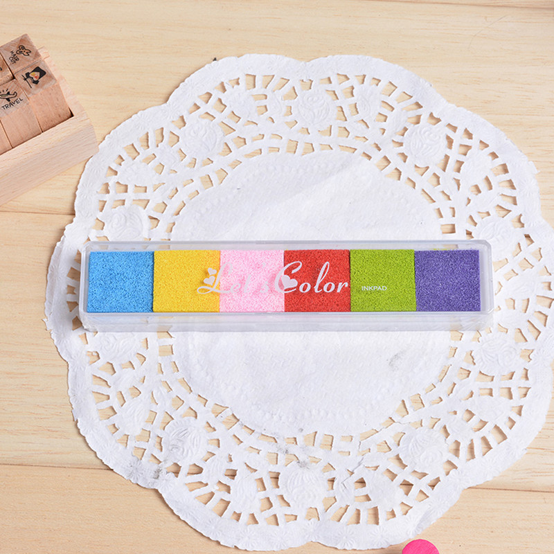 Netoksiškas rašalo pagalvėlė Rašalo pagalvėlė „pasidaryk pats“ amatų kortelių antspaudų pirštų atspaudų priedai vaikams, vaikams, guminiai antspaudai, popierius, medis, 1 PAKUOTĖ