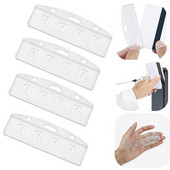 1 бр. Хоризонтална половина щипка за карти Тип държач за бадж с име за Swipe Pass Аксесоари за работна карта Калъф Калъф ID Tag Държач за щипка за значка