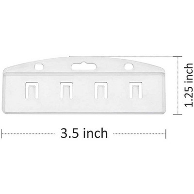 1 бр. Хоризонтална половина щипка за карти Тип държач за бадж с име за Swipe Pass Аксесоари за работна карта Калъф Калъф ID Tag Държач за щипка за значка