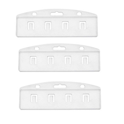 1 бр. Хоризонтална половина щипка за карти Тип държач за бадж с име за Swipe Pass Аксесоари за работна карта Калъф Калъф ID Tag Държач за щипка за значка