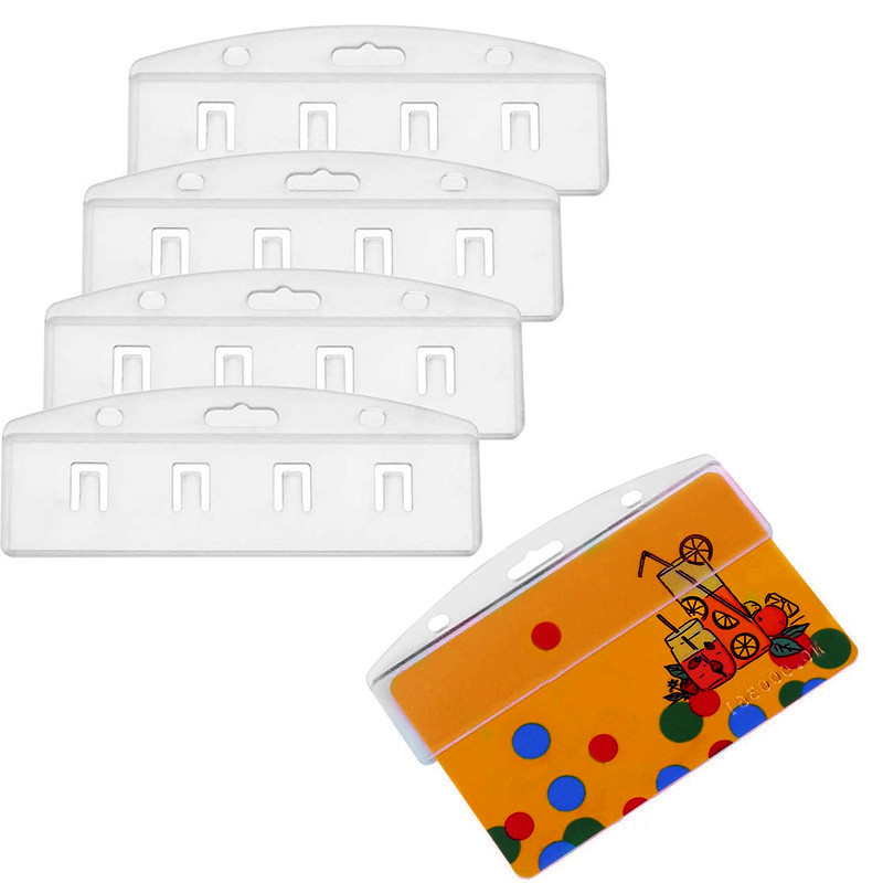 1 бр. Хоризонтална половина щипка за карти Тип държач за бадж с име за Swipe Pass Аксесоари за работна карта Калъф Калъф ID Tag Държач за щипка за значка