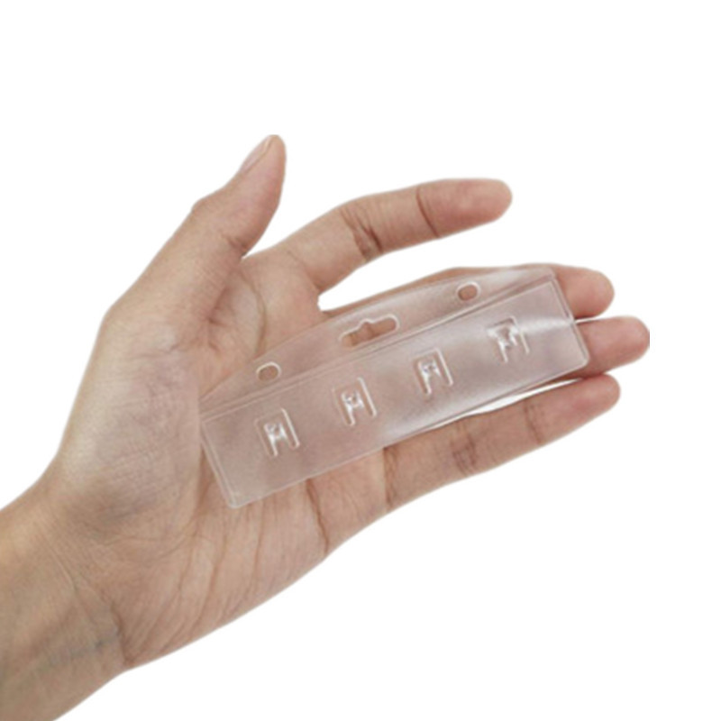 1 бр. Хоризонтална половина щипка за карти Тип държач за бадж с име за Swipe Pass Аксесоари за работна карта Калъф Калъф ID Tag Държач за щипка за значка