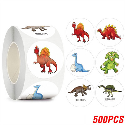 100–500 vnt. Vaikiški animacinių filmų lipdukai Mažų dinozaurų raštai Vaikams Kanceliarinės prekės Mokyklos reikmenys Mokytojo reikmenys Atlygio lipdukai