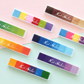 Μπάρα 6 χρωμάτων Inkpad Rainbow Gradient Color Ink Pad for Stamp Print DIY Handmade Gift Journal Diary Decoration Office School 6333