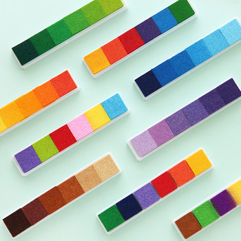 Μπάρα 6 χρωμάτων Inkpad Rainbow Gradient Color Ink Pad for Stamp Print DIY Handmade Gift Journal Diary Decoration Office School 6333
