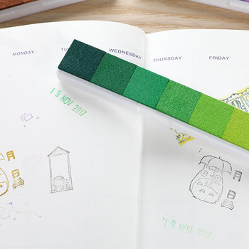 6 цветна лента Inkpad Rainbow Gradient Color Ink Pad за отпечатване на печати Направи си сам ръчно изработен подарък Журнал Декорация на дневник Офис училище 6333