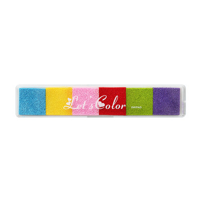 Μπάρα 6 χρωμάτων Inkpad Rainbow Gradient Color Ink Pad for Stamp Print DIY Handmade Gift Journal Diary Decoration Office School 6333