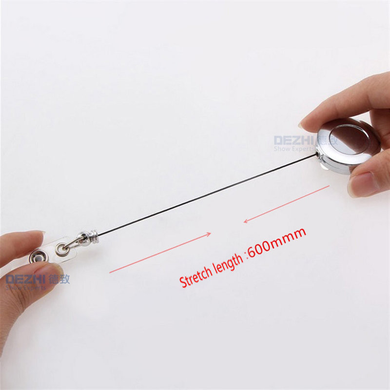 Макара с метална значка DEZHI за карта за достъп, прибираща се верига за работна карта, макара за притежател на IC карта за удостоверение