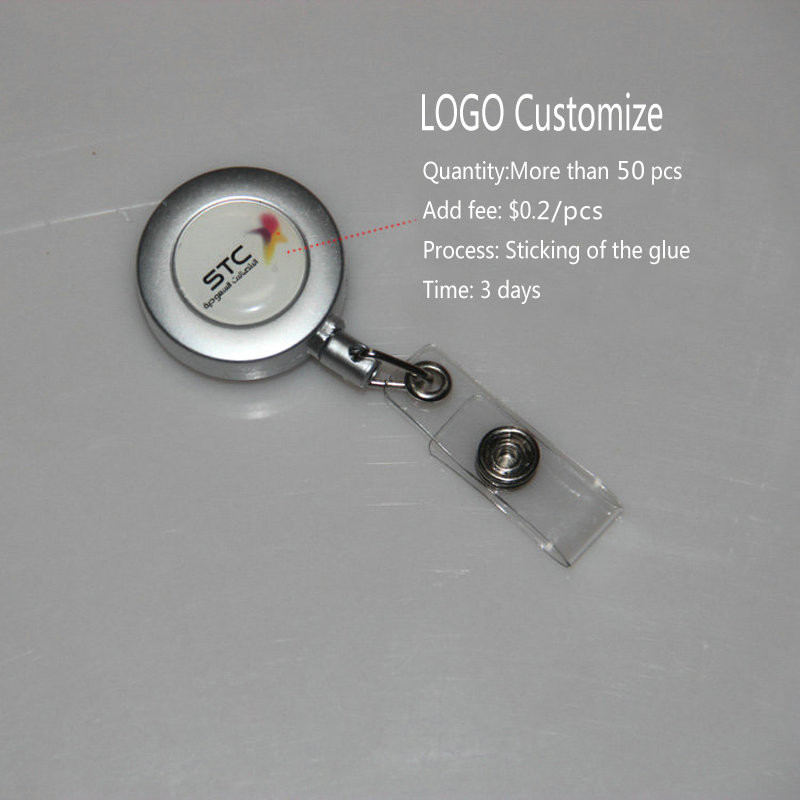 Макара с метална значка DEZHI за карта за достъп, прибираща се верига за работна карта, макара за притежател на IC карта за удостоверение