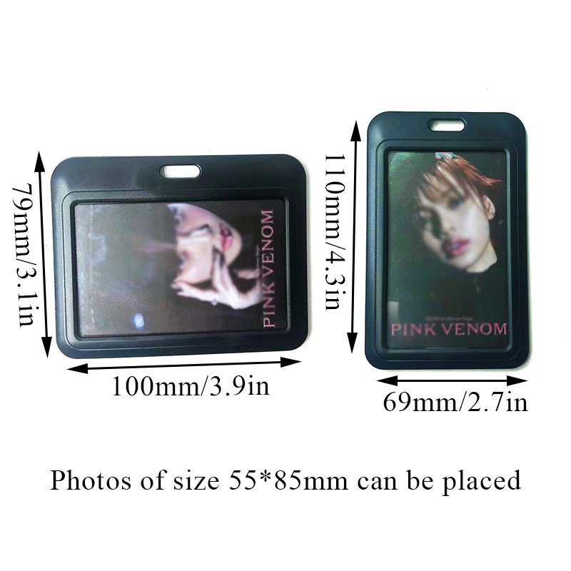 INS Vintage Black Photocard Holder Kpop Photo Sleeve Credit ID Bank Card Photo Display Holder Bus Card Защитен калъф Висулка