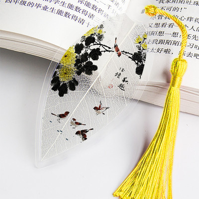 Отметки за четене на листни вени в китайски стил Креативна книга Маркер за страници Канцеларски материали Цветна отметка