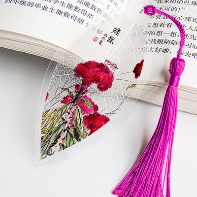 Отметки за четене на листни вени в китайски стил Креативна книга Маркер за страници Канцеларски материали Цветна отметка