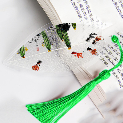 Отметки за четене на листни вени в китайски стил Креативна книга Маркер за страници Канцеларски материали Цветна отметка