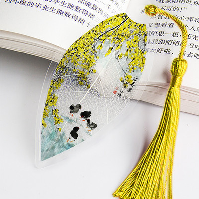Отметки за четене на листни вени в китайски стил Креативна книга Маркер за страници Канцеларски материали Цветна отметка