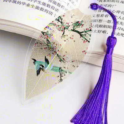 Отметки за четене на листни вени в китайски стил Креативна книга Маркер за страници Канцеларски материали Цветна отметка