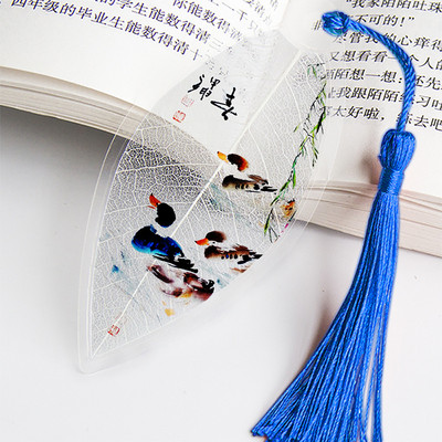 Отметки за четене на листни вени в китайски стил Креативна книга Маркер за страници Канцеларски материали Цветна отметка