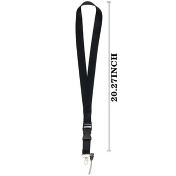Ransitute R2947 Μαύρο λουρί λαιμού με αγκράφα Κορδόνι για κάρτα ταυτότητας κλειδιού Ιμάντες τηλεφώνου γυμναστικής Θήκη σήματος USB Σχοινί Lariat Lanyard