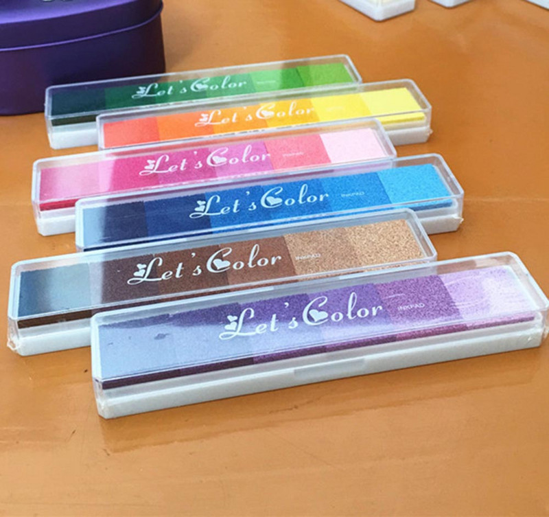 1 vnt Vaikų pirštų atspaudai „Pasidaryk pats“ Scrapbooking Vintage Artcrafts Rašalo pagalvėlė Spalvinga rašalo pagalvėlė Antspaudai Alyvinio pagrindo dekoratyvinis antspaudas