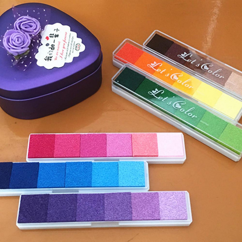 1 vnt Vaikų pirštų atspaudai „Pasidaryk pats“ Scrapbooking Vintage Artcrafts Rašalo pagalvėlė Spalvinga rašalo pagalvėlė Antspaudai Alyvinio pagrindo dekoratyvinis antspaudas