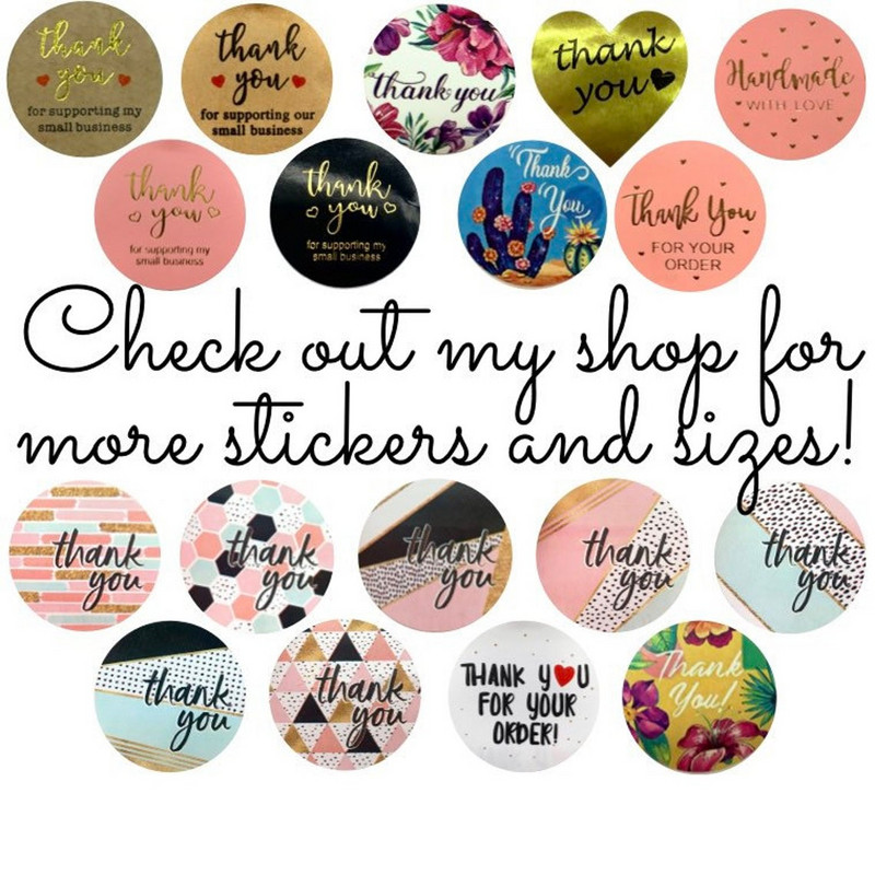 500 tk / rull Roosa Täname, et toetate minu väikeettevõtet Kleebised Sildid Tihendid Suurte tänukleebised | 1,5"