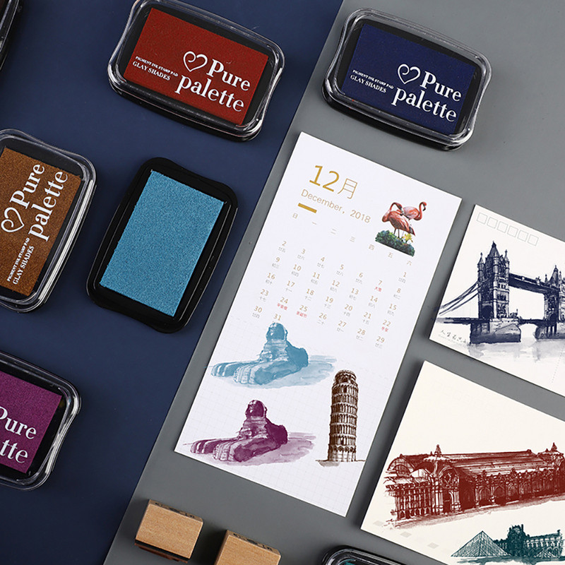 Retro spalvos rašalo kilimėlis Piešimas pirštais Iškarpų albumas „pasidaryk pats“ Dekoravimo spalvotas rašalo kilimėlis, guminis antspaudas