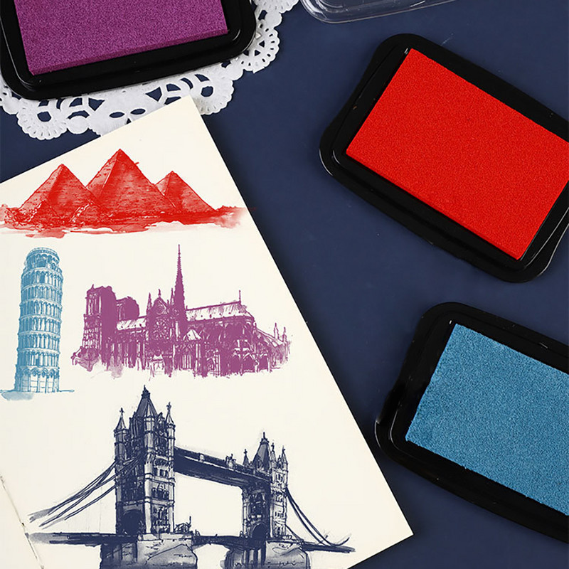 Retro spalvos rašalo kilimėlis Piešimas pirštais Iškarpų albumas „pasidaryk pats“ Dekoravimo spalvotas rašalo kilimėlis, guminis antspaudas