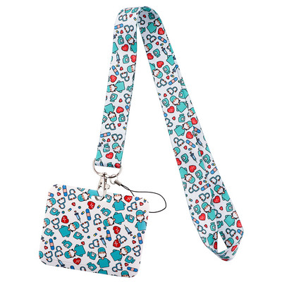 JF1410 Grey`s Anatomy Доктор Медицинска сестра Връзка ID Badge Държач Ключодържател Каишка за врата Връзки ID Badge Държач на карта Ключодържател Каишка за мобилен телефон