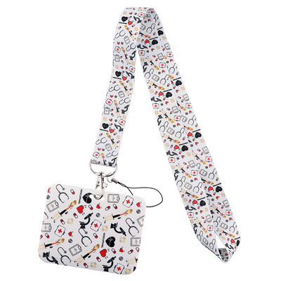 JF1410 Grey`s Anatomy Доктор Медицинска сестра Връзка ID Badge Държач Ключодържател Каишка за врата Връзки ID Badge Държач на карта Ключодържател Каишка за мобилен телефон