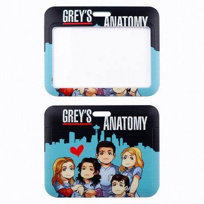 JF1410 Grey`s Anatomy Доктор Медицинска сестра Връзка ID Badge Държач Ключодържател Каишка за врата Връзки ID Badge Държач на карта Ключодържател Каишка за мобилен телефон