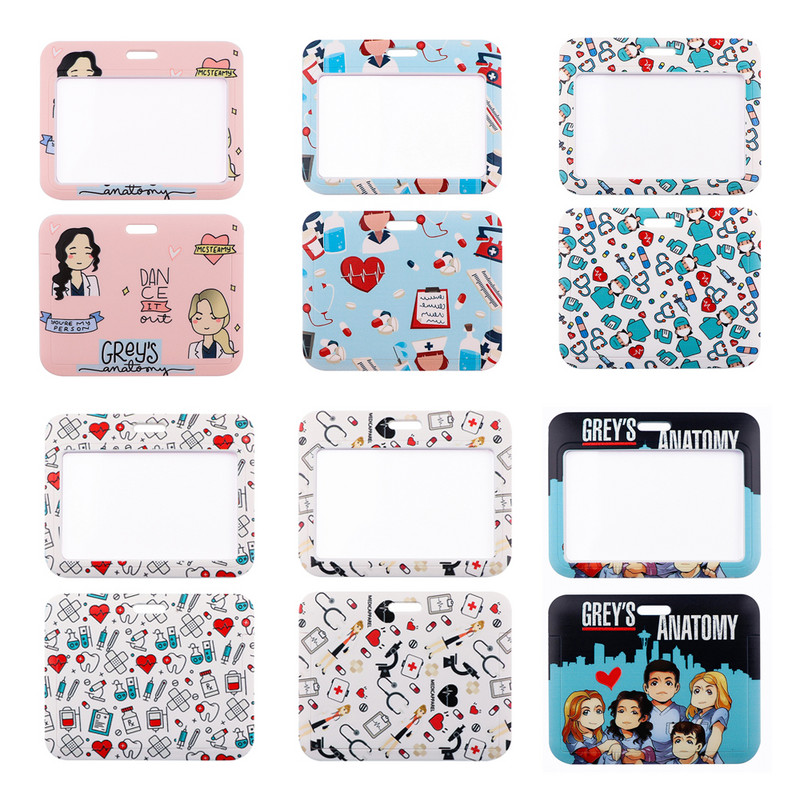 JF1410 Grey`s Anatomy Доктор Медицинска сестра Връзка ID Badge Държач Ключодържател Каишка за врата Връзки ID Badge Държач на карта Ключодържател Каишка за мобилен телефон