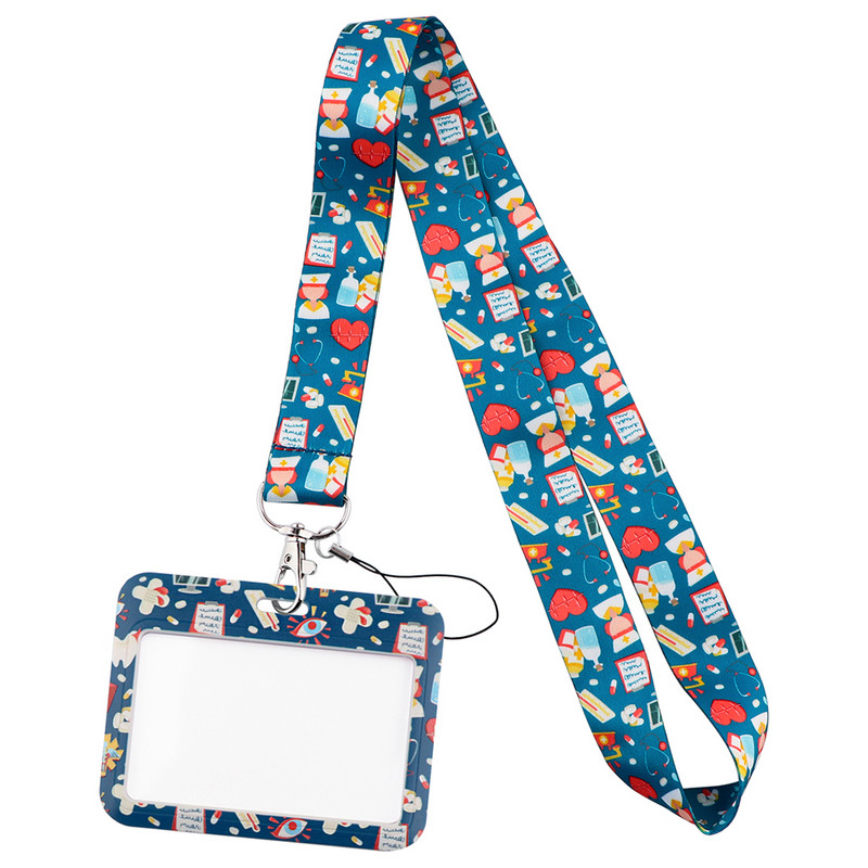 JF1410 Grey`s Anatomy Доктор Медицинска сестра Връзка ID Badge Държач Ключодържател Каишка за врата Връзки ID Badge Държач на карта Ключодържател Каишка за мобилен телефон