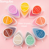Направи си сам Creative Water Drop Inkpad Set Inkpads Scrapbooking Маслени гумени печати Ink Pad Shape Kwaii Wedding Book Decoration